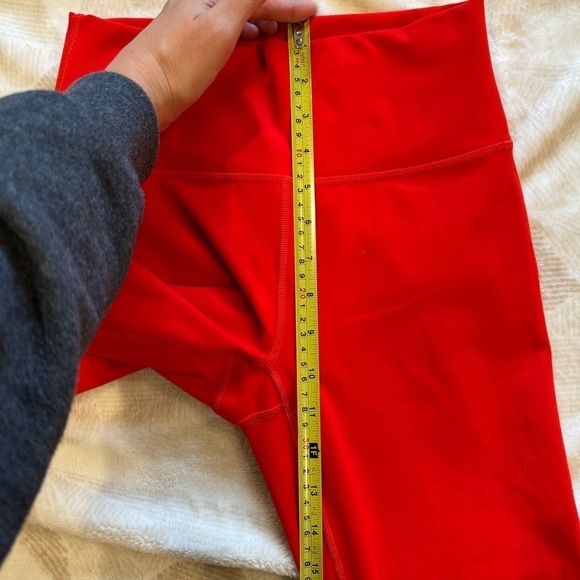 Fabletics Cardinal Red Stretch Define Powerhold High Waisted 7/8 Ankle Leggings - Picture 8 of 13